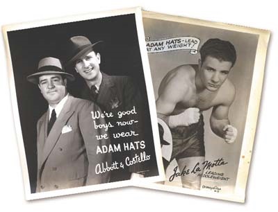 - 1940's Boxing Stars Hat Advertising Sign Collection with LaMotta (16)