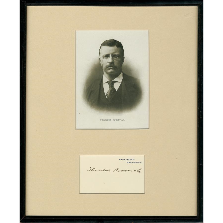 The R.T. Collection - Theodore Roosevelt Signed White House Card