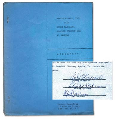 Muhammad Ali & Boxing - Rocky Marciano Signed Book Contract