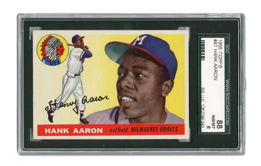 Sports and Non Sports Cards - 1955 Topps #47 Hank Aaron (SGC NM/MT 8)