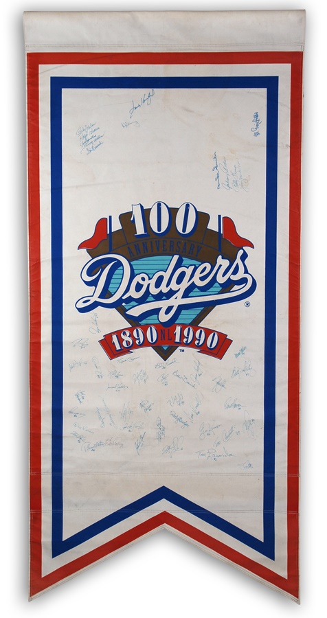 Brooklyn and Los Angeles Dodgers Signed Street Banner