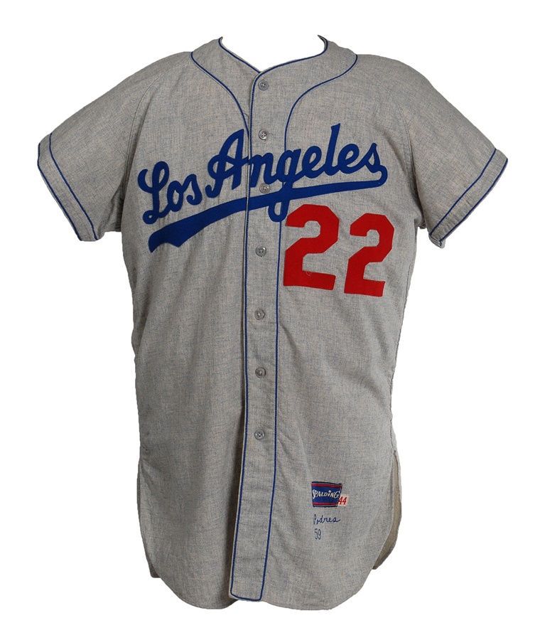 - 1959 Johnny Podres Los Angeles Dodgers Game Worn Jersey