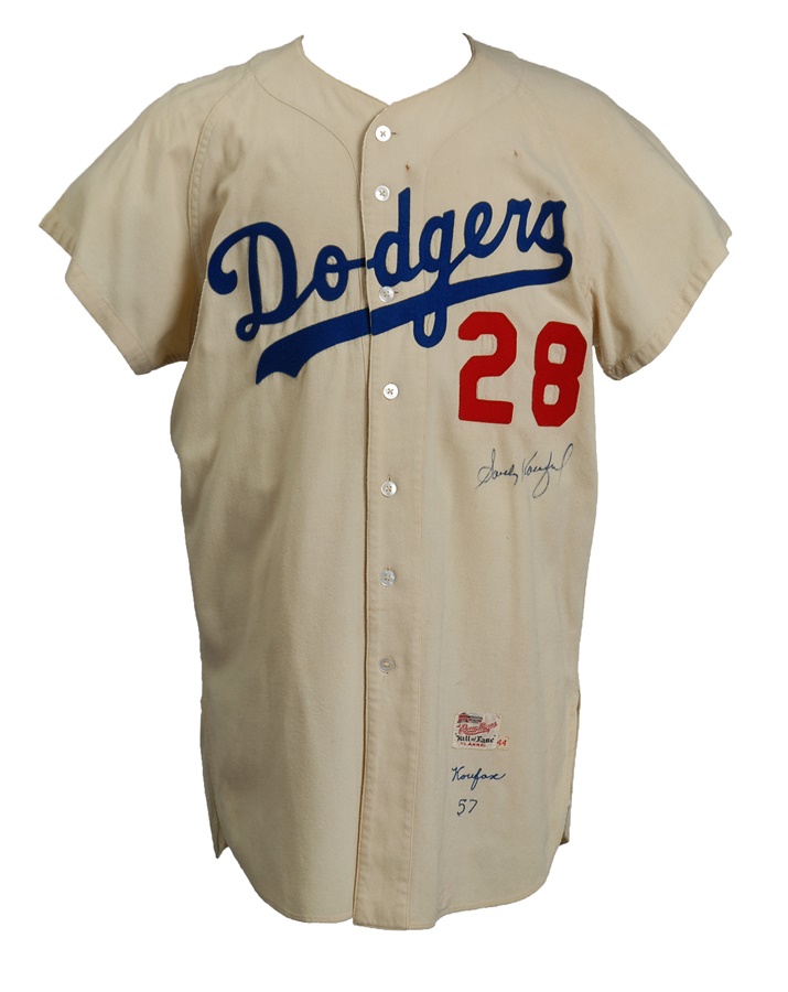 - 1957 Sandy Koufax Brooklyn Dodgers Game Worn Jersey