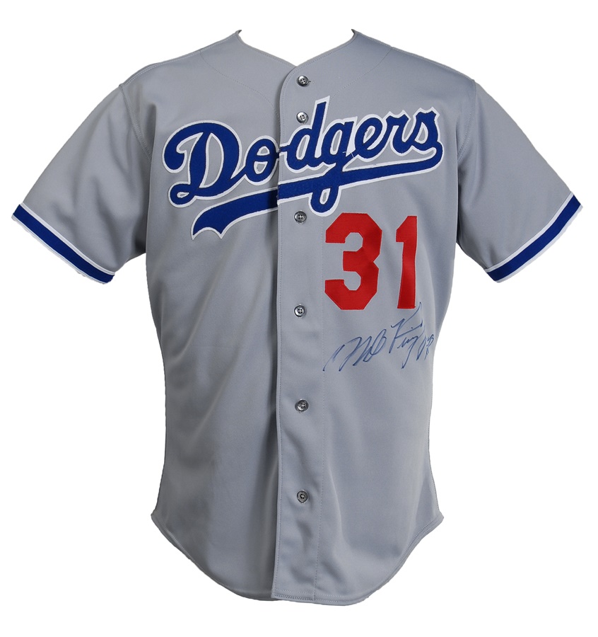 Lot Detail - Mike Piazza Los Angeles Dodgers Game Worn Rookie Jersey -  First Road Jersey Issued to Piazza!