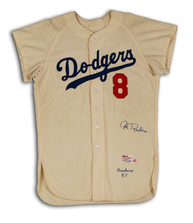 - 1957 Johnny Roseboro Brooklyn Dodgers Game Worn Jersey