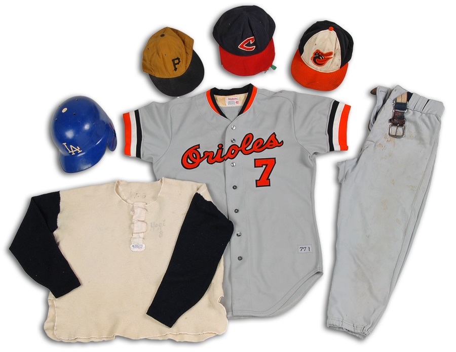 - 1970's Major League Baseball Game Used Equipment (7 pieces)
