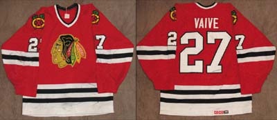 Hockey Sweaters - 1980's Rick Vaive Chicago Blackhawks Game Worn Jersey