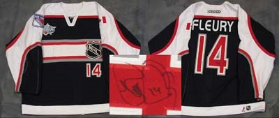 Hockey Sweaters - 2001 Theo Fleury NHL All Star Game Worn Jersey
