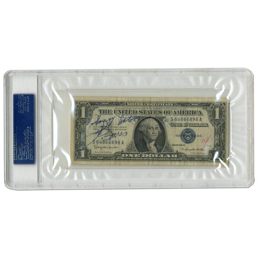 - Clay/Liston/Louis Autographed $1.00 Silver Certificate