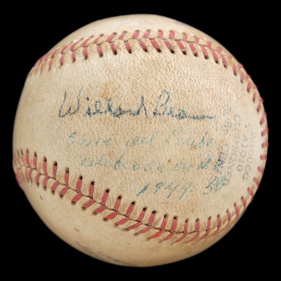 Negro League, Latin, Japanese & International Base - Extremely Rare Willard Brown Vintage Single Signed Baseball