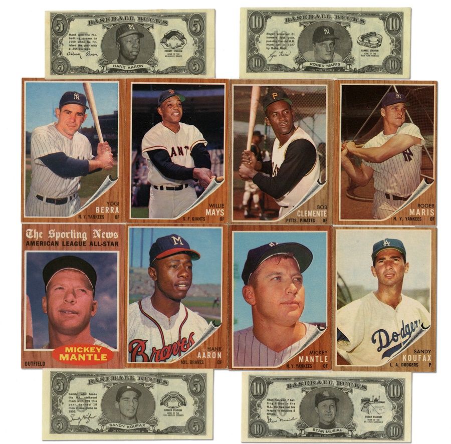 Sports and Non Sports Cards - 1962 Topps Set (complete) & 1962 Topps Baseball Bucks near Set (94/96)