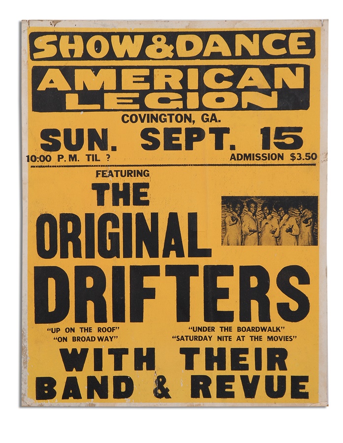 Rock 'n'  Roll - 1968 Original Drifters Concert Poster