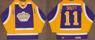 Hockey Sweaters - 1984-85 Steve Shutt Los Angeles Kings Game Worn Jersey