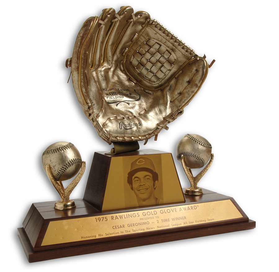 1975 Cesar Geronimo Rawlings Gold Glove Award