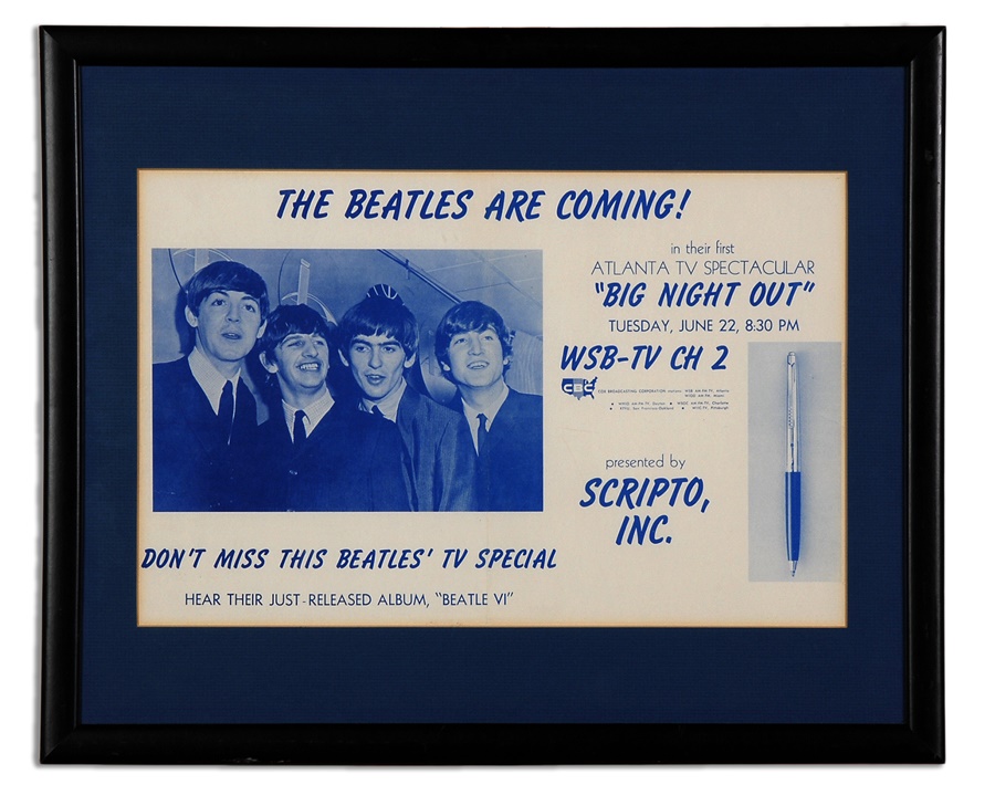 Rock 'n'  Roll - The Beatles VI Scripto Pens Advertising Poster
