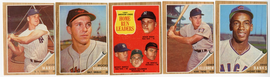 - 1962 Topps Venezuelan Baseball Cards with Maris (5)