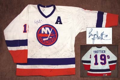 Hockey Sweaters - 1985-86 Brian Trottier New York Islanders Game Worn Jersey