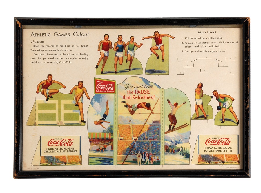 - 1932 Olympics Coca Cola Uncut Sheet