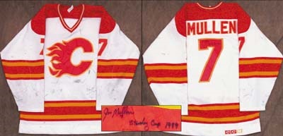 Hockey Sweaters - 1985-86 Joe Mullen Calgary Flames Game Worn Jersey