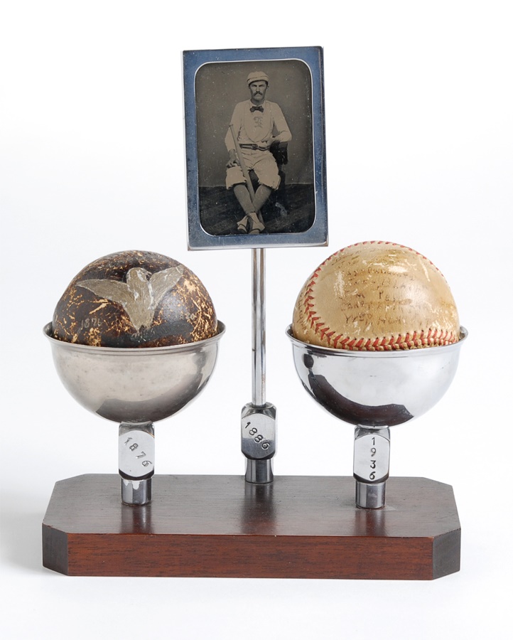 Baseball Memorabilia - 1876 Connecticut Eagles Trophy Ball Display