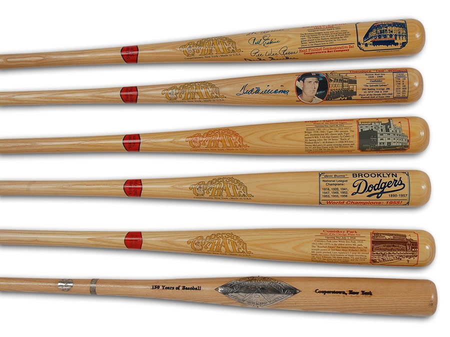 - Signed and Unsigned Bat Collection Including Ted Williams (13)