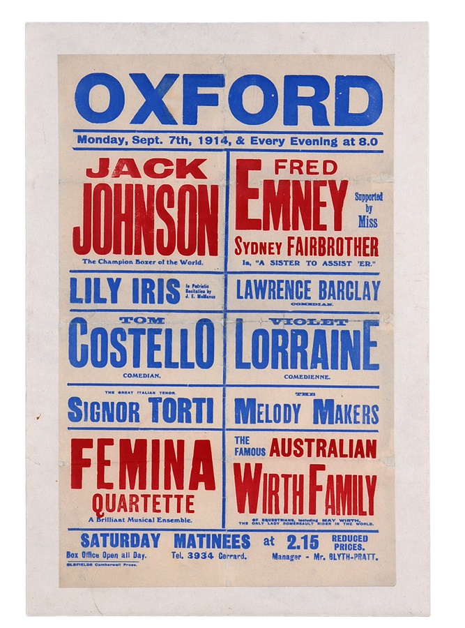 - Jack Johnson 1910s Vandeville Poster