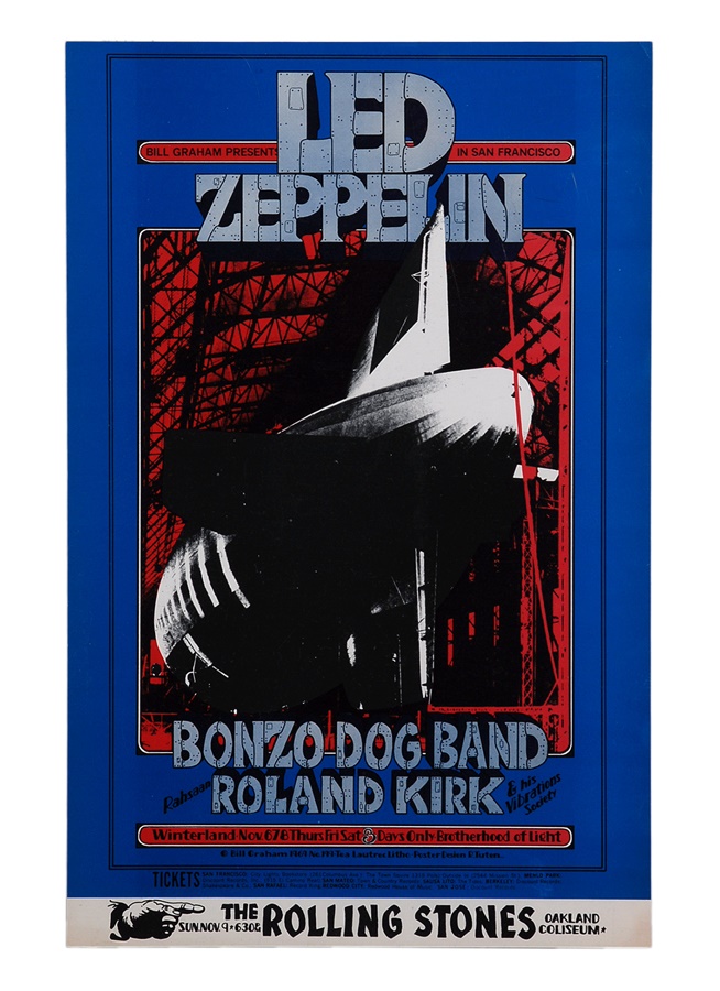 - Led Zeppelin 1969 Winterland Poster