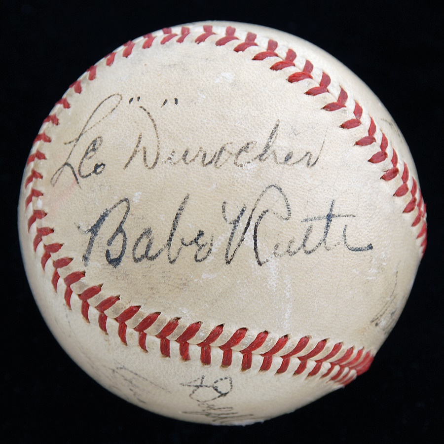 The Sal LaRocca Collection - 1941 Brooklyn Dodgers World Series Signed Baseball with Babe Ruth