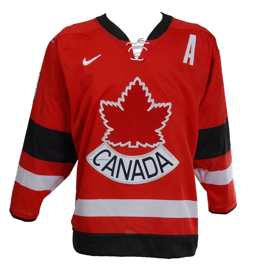 - 2002 Steve Yzerman Team Canada Game Worn Photo-Matched Olympics Jersey