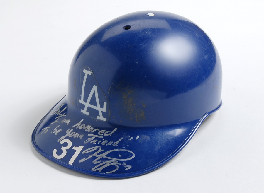 - 1995 Mike Piazza Signed Game Used Batting Helmet