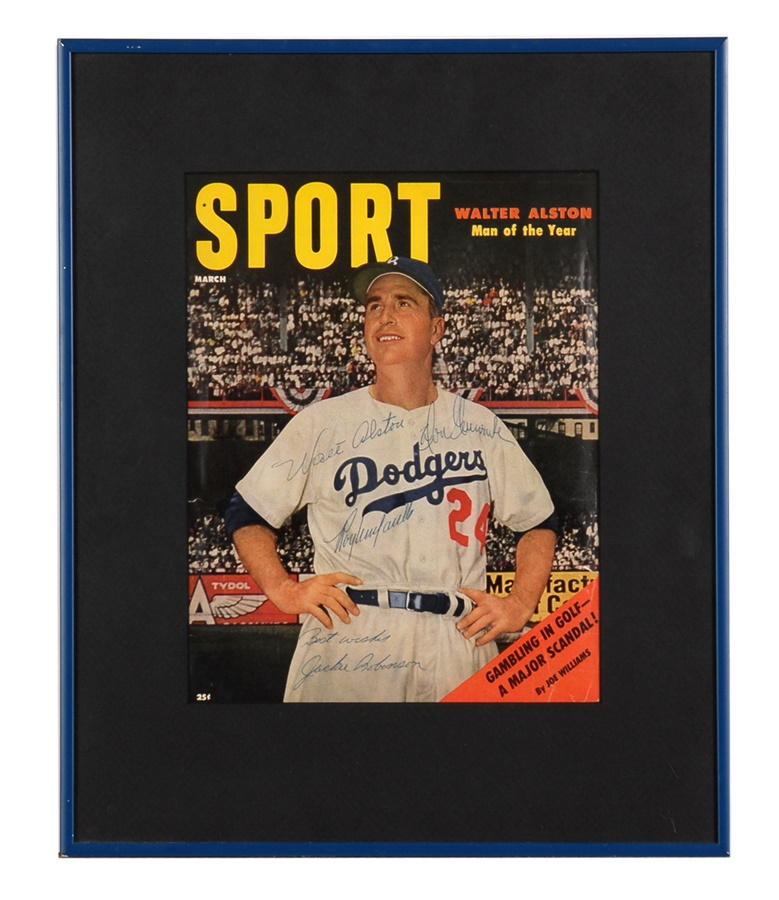 - Jackie Robinson and Roy Campanella Signed Sport Magazine Cover