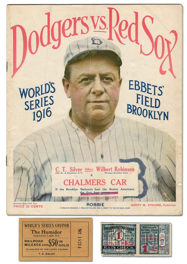 - 1916 World Series Program and Ticket