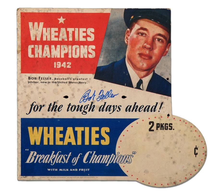 Baseball Memorabilia - 1942 Bob Feller Wheaties Advertising Display