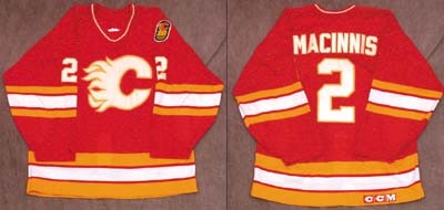 Hockey Sweaters - 1989-90 Al MacInnis Calgary Flames Game Worn Jersey