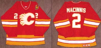 1989-91 Al MacInnis Game Worn Calgary Flames Jersey. Hockey, Lot #82451