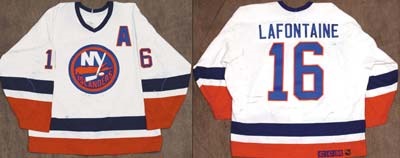 Hockey Sweaters - 1990-91 Pat LaFontaine New York Islanders Game Worn Jersey