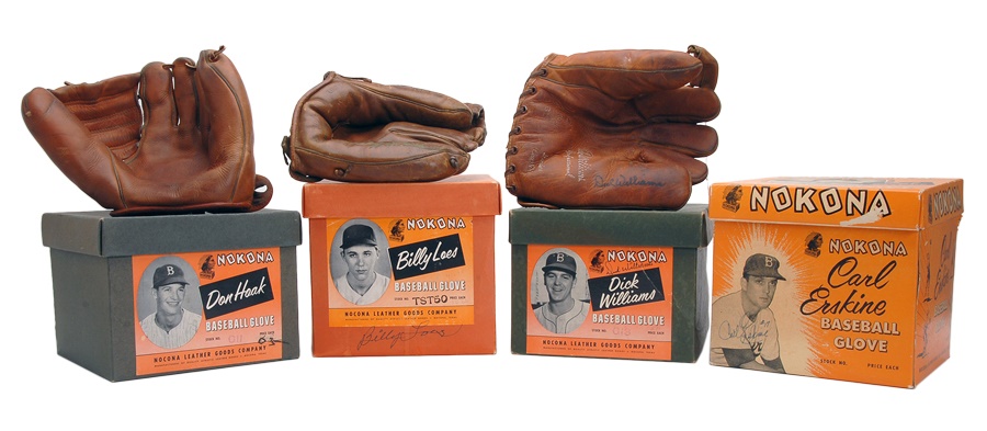 - Three Brooklyn Dodgers Gloves In The Original Boxes