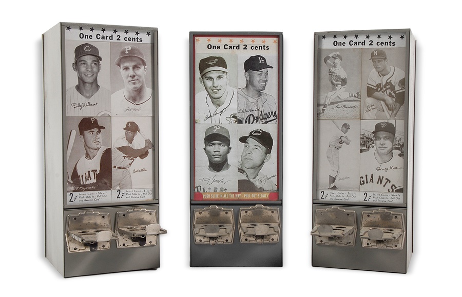 - Three 1960's Baseball Exhibit Card Machines