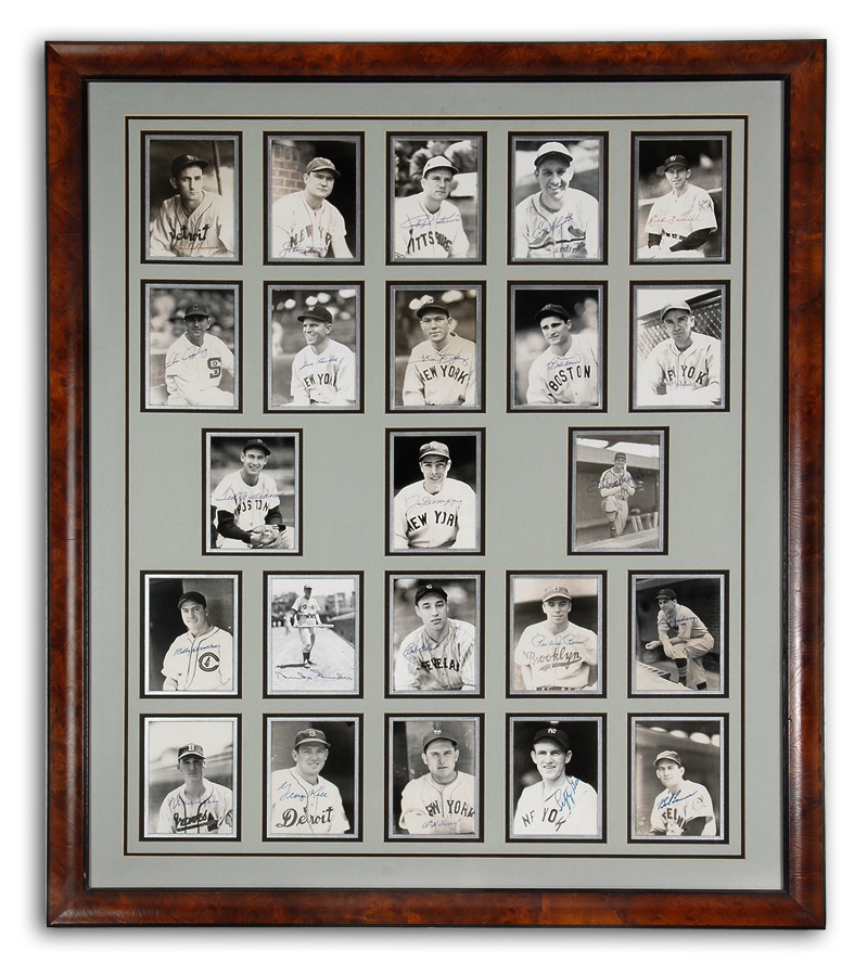 Baseball Hall Of Famers Signed Photo Display