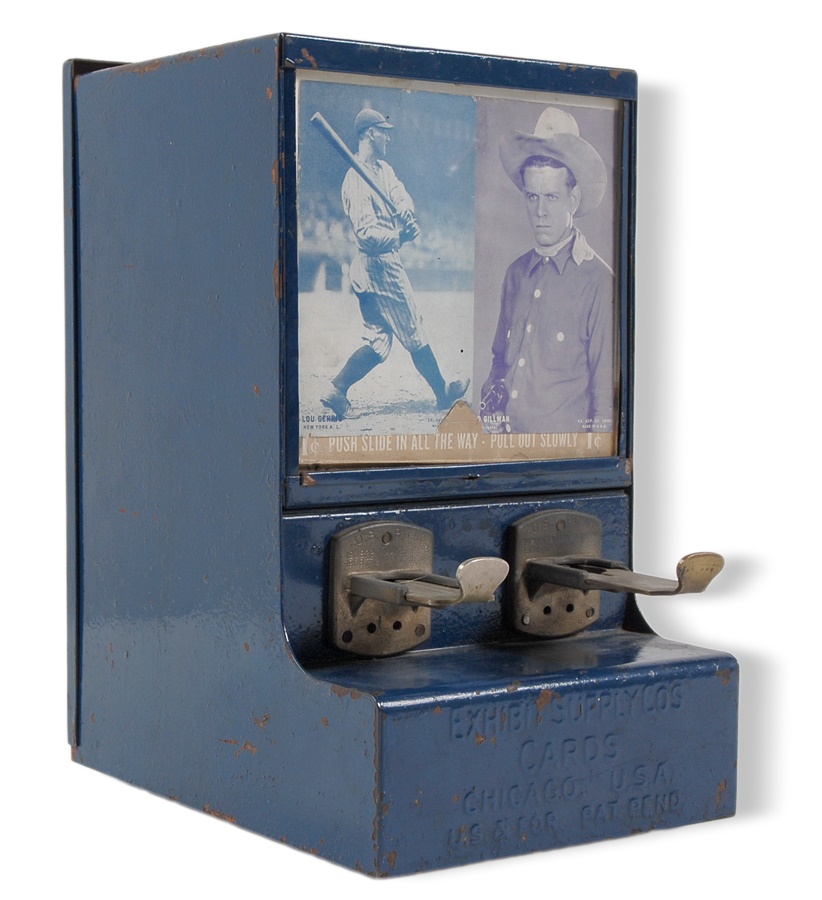 1930s Exhibit Card Machine with Lou Gehrig