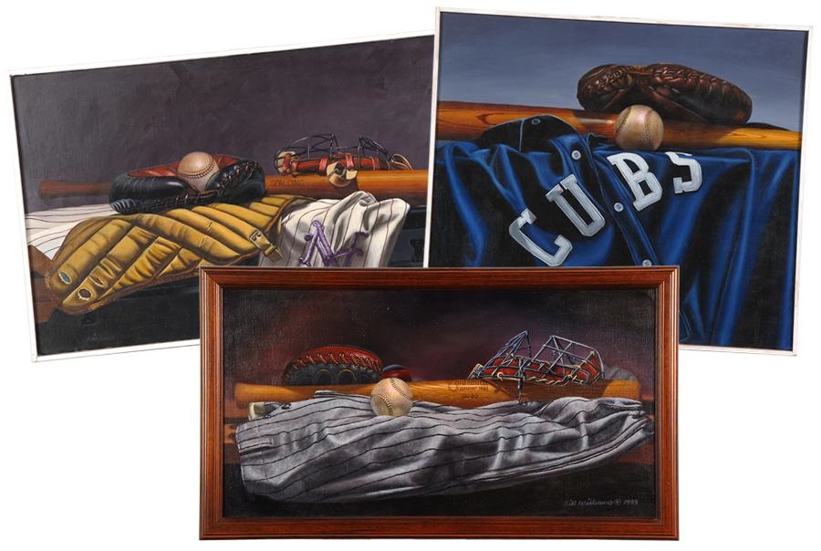 The Cooperstown Collection - Three Original Oil Paintings by Bill Williams