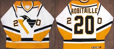 Hockey Sweaters - 1994-95 Luc Robitaille Pittsburgh Penguins Game Worn Jersey