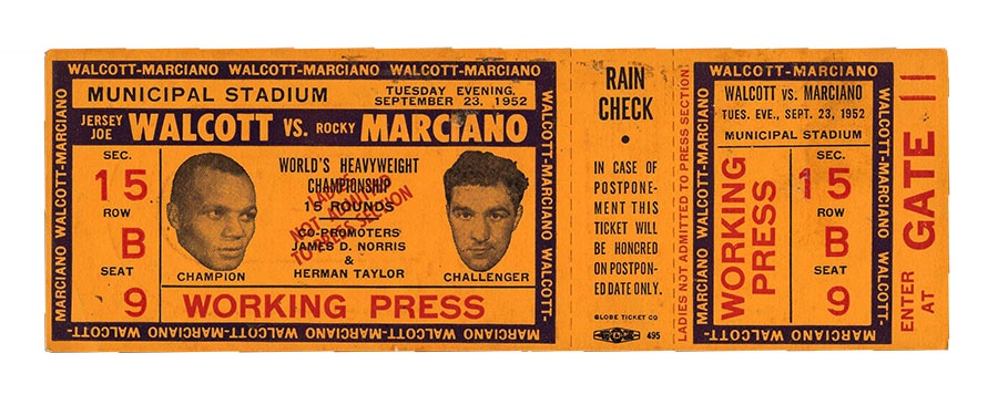 Marciano vs. Walcott (1) Full Ticket