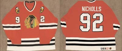 Hockey Sweaters - 1995-96 Bernie Nicholls Chicago Blackhawks Game Worn Jersey
