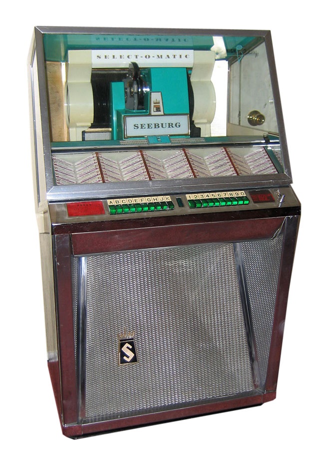 - 1957 Seeburg L 100 Jukebox with All Sports Records
