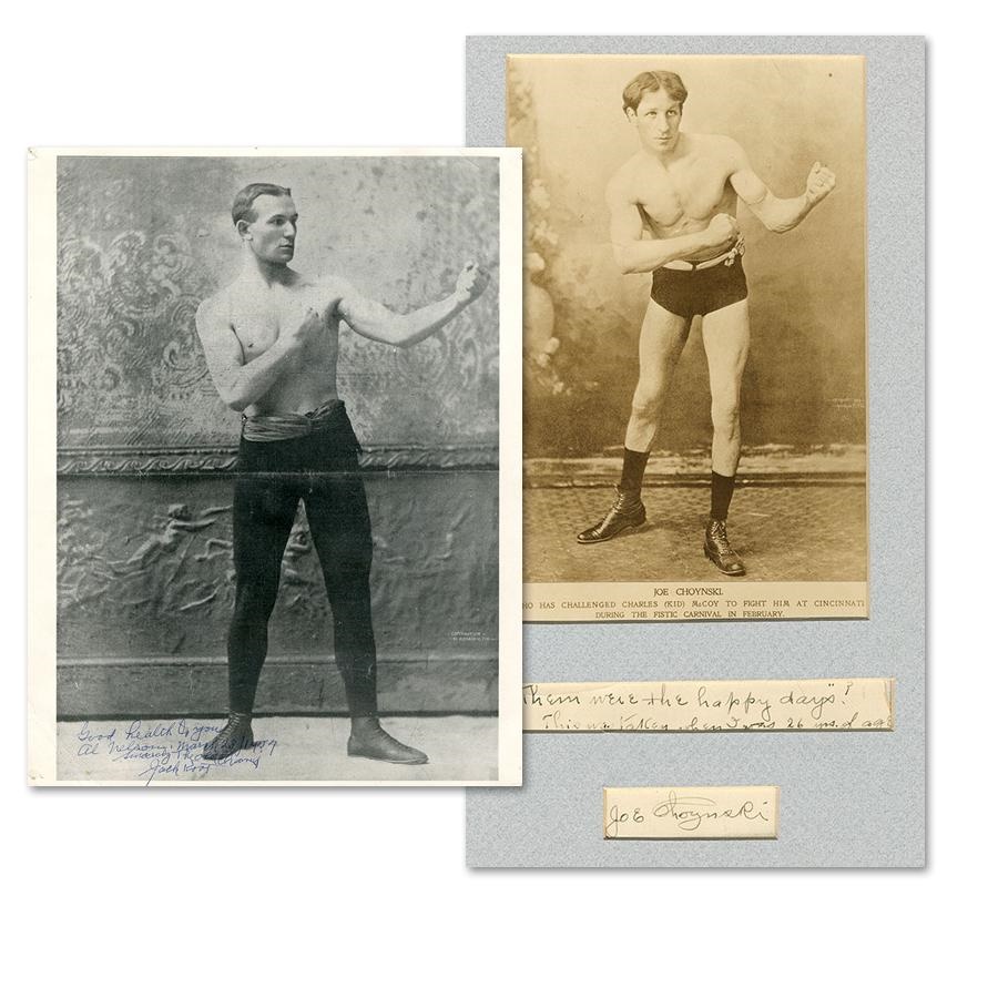 The Mark Mausner Boxing Collection - Jack Root & Joe Choynski Signed Displays