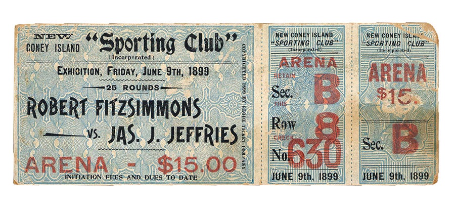 The Mark Mausner Boxing Collection - Jeffries-Fitzsimmons Full Ticket (1899)