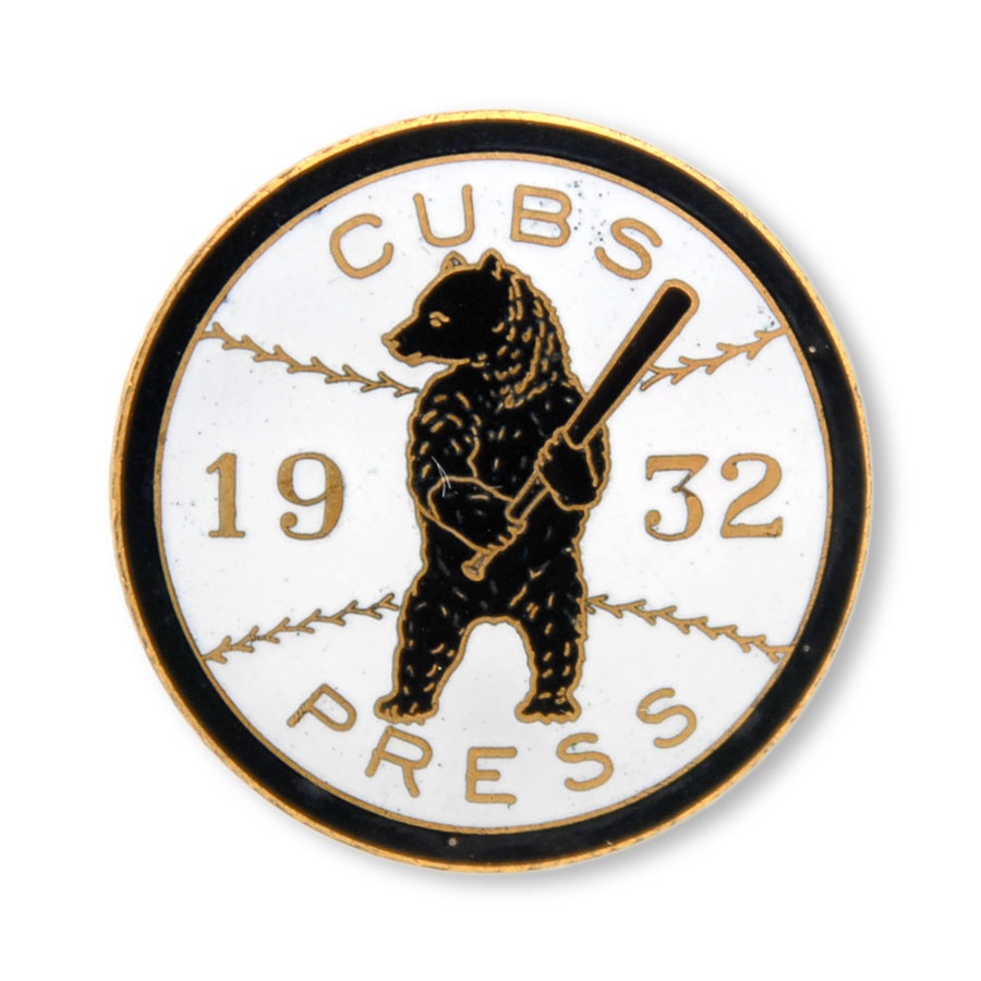 Baseball Memorabilia - 1932 Chicago Cubs World Series Press Pin
