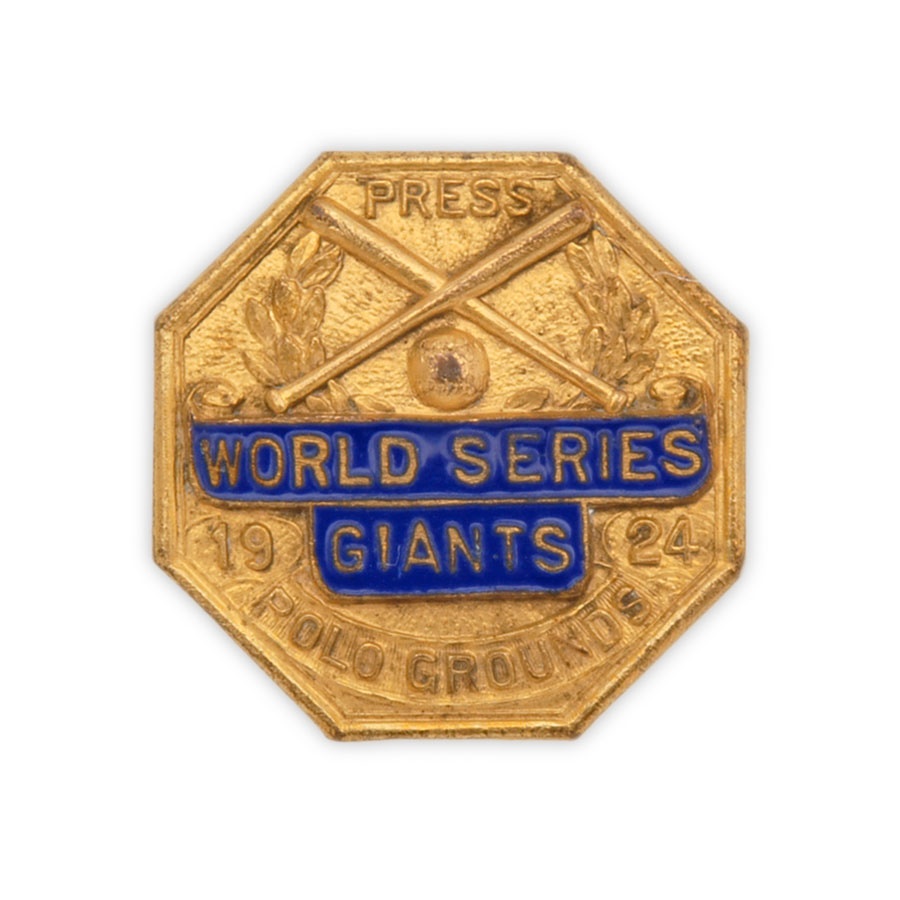 Baseball Memorabilia - 1924 NY Giants World Series Press Pin