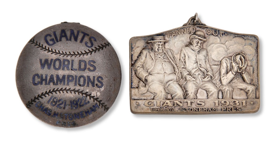 Baseball Memorabilia - Two NY Giants Sterling Silver Season Passes